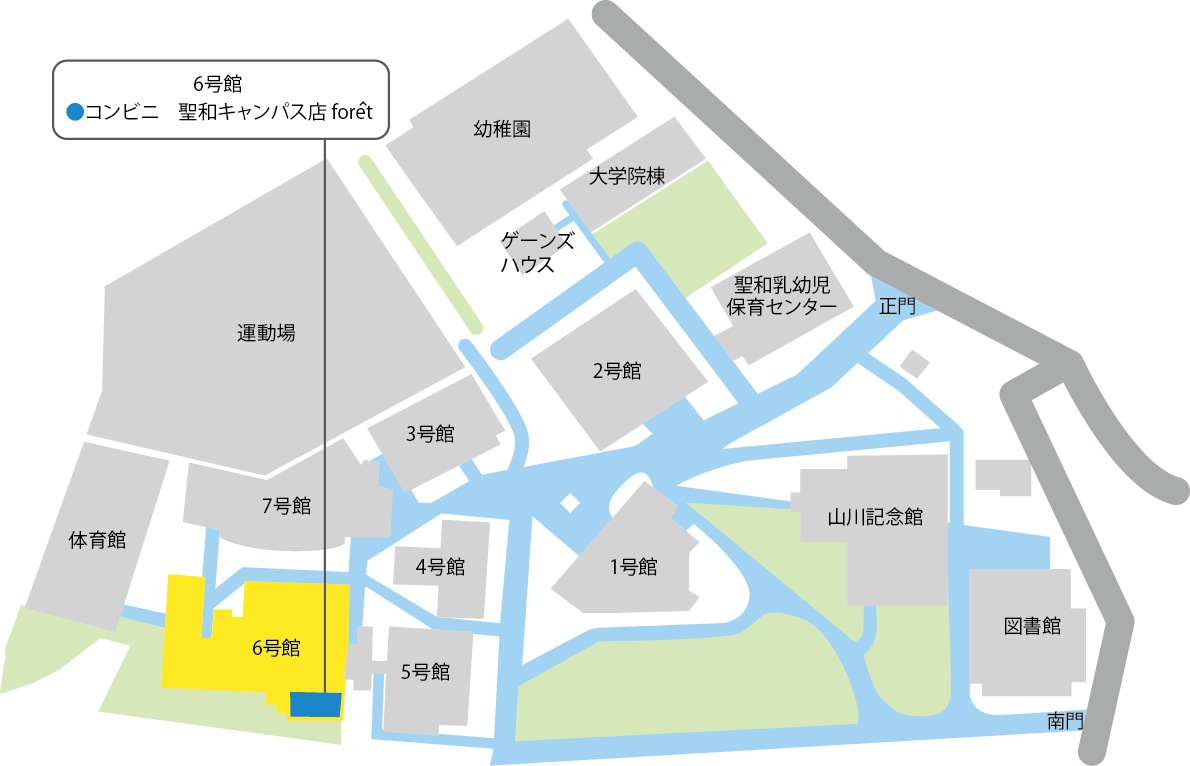 西宮聖和キャンパス 生協店舗所在図